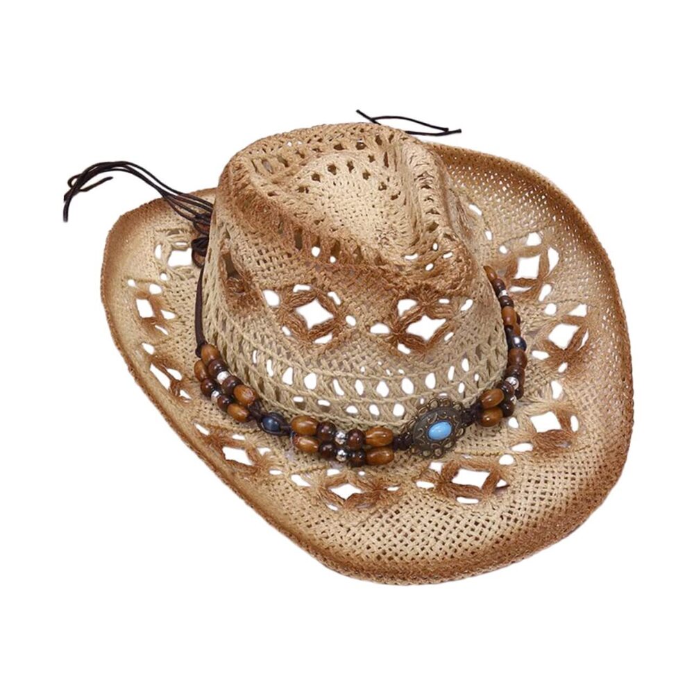 5949 Cowboy Straw Hat and Summer Sunshade Western Party Hat Lightweight
